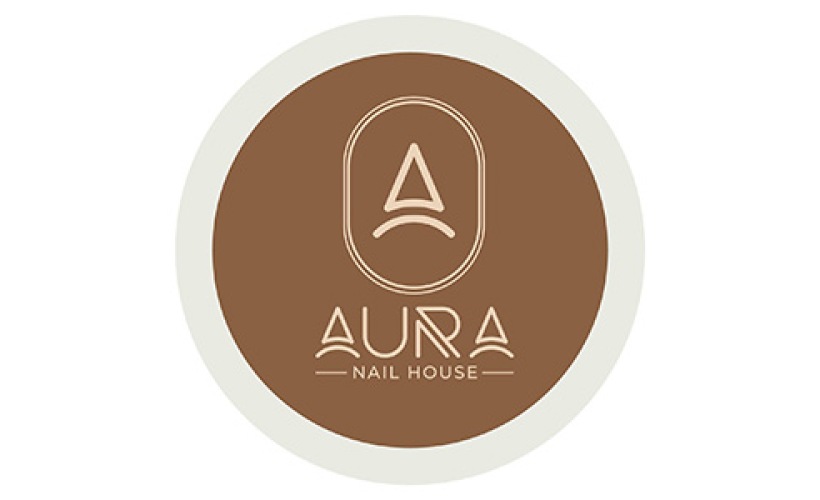 a logo for Aura Nail Salon