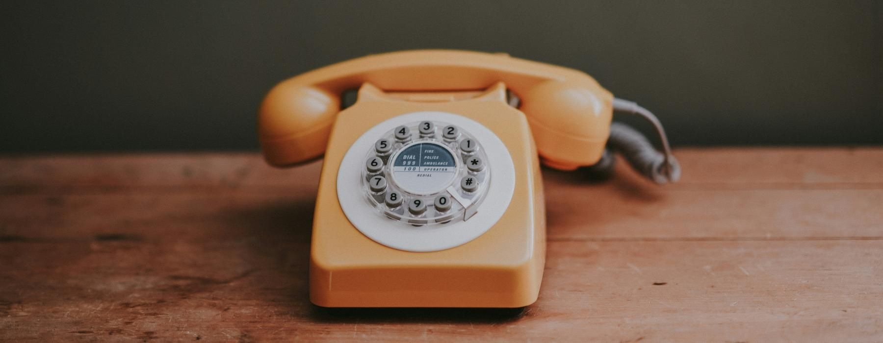 a telephone on a table